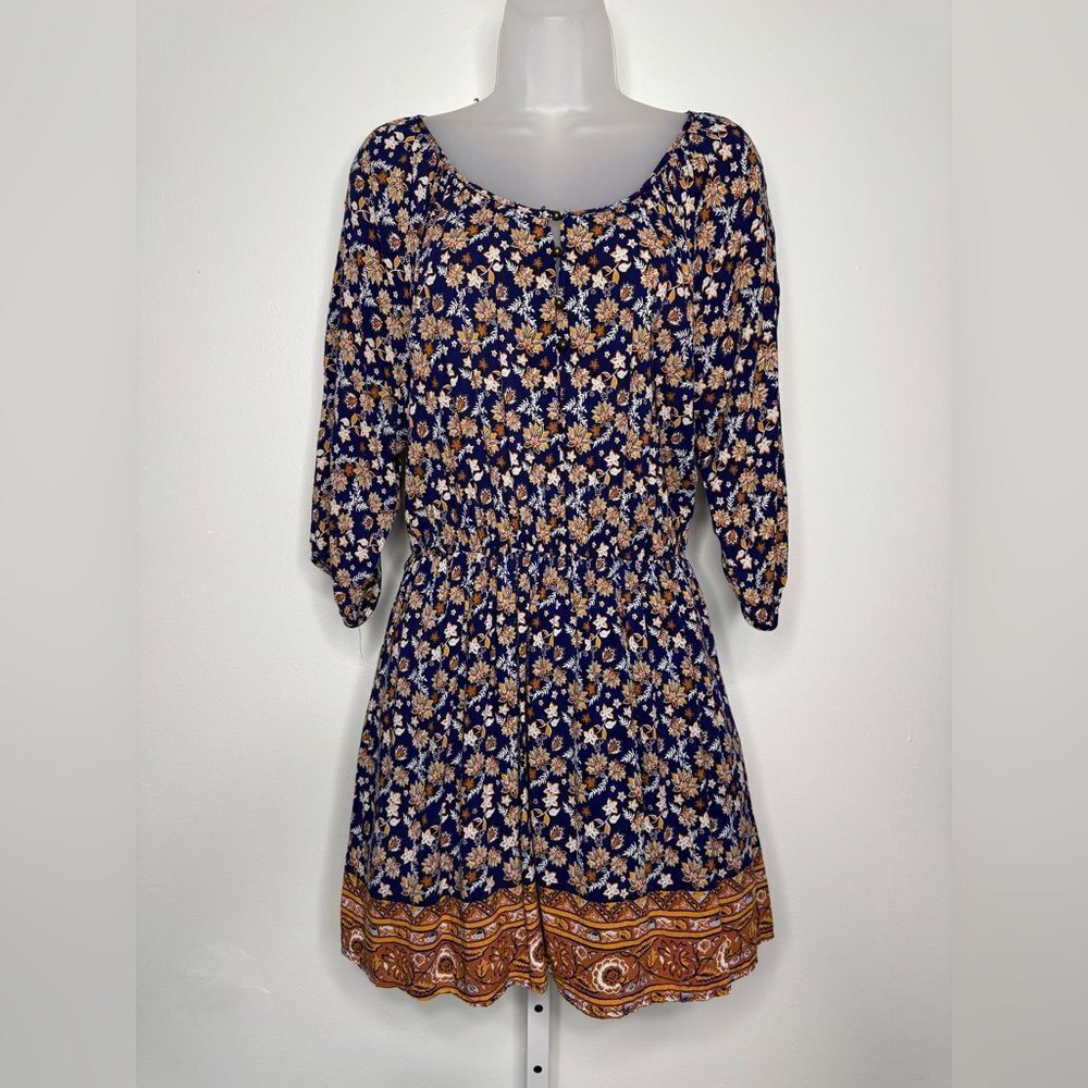 Forever 21 Button Smocked Dobby Dress. Size Large